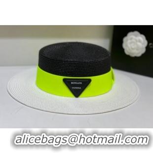 Buy Cheap Bottega Veneta Straw Wide Brim Hat 031114 White/Black 2022