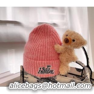 Inexpensive Classic Demarzo Knit Hat with Bear D1971 Pink 2022