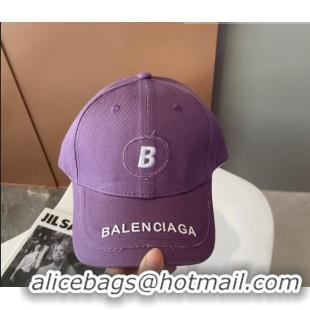 Super Quality Balenciaga Canvas Baseball Hat 101963 Purple 2022