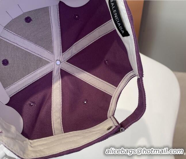Super Quality Balenciaga Canvas Baseball Hat 101963 Purple 2022