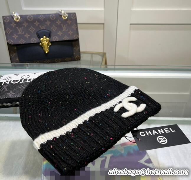 Famous Brand Chanel Knit Hat CH0930 Black/Multicolor 2022