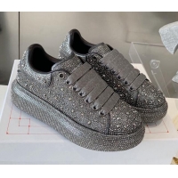 Unique Style Alexander McQueen Oversized Sneakers in Grey Crystal Allover 0909112