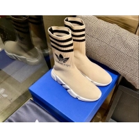 Luxury Balenciaga x Adidas Speed 1.0 Knit Boots Beige 090709