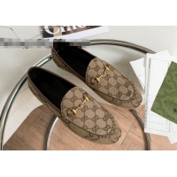 Best Product Gucci Jordaan GG Canvas Loafer Beige 2081036
