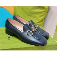 Classic Hot Gucci Leather Loafer with Horsebit Black 0825101