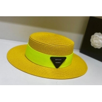 Reasonable Price Bottega Veneta Straw Wide Brim Hat 031120 Yellow 2022