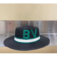 Cheapest Bottega Veneta Straw Wide Brim Hat BVH31604 Black 2022