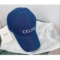Promotional Celine Denim Baseball Hat 040195 Light Blue 2022