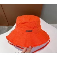 New Style Jacquemus Canvas Bucket Hat 091504 Orange 2022