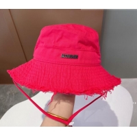 Unique Style Jacquemus Canvas Bucket Hat 091505 Dark Pink 2022