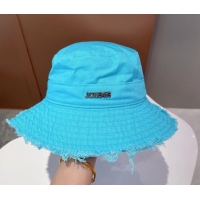 Famous Brand Jacquemus Canvas Bucket Hat 091507 Blue 2022