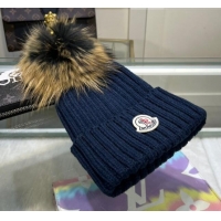 Top Quality Classic Moncler Knit Wool Hat M101915 Navy 2022