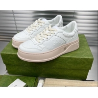Shop Duplicate Gucci GG Canvas and Leather Sneakers White/Nude 092169