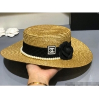 Good Product Chanel Straw Wide Brim Hat CHH31421 2022
