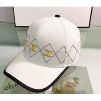 Reasonable Price Chanel Canvas Baseball Hat 0401110 White 2022
