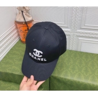 Good Product Chanel Canvas Baseball Hat 053165 Black 2022