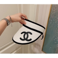 Low Price Chanel Straw Visor Hat 0818 White 2022