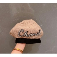 Traditional Specials Chanel Knit Beret Hat 091588 Apricot 2022