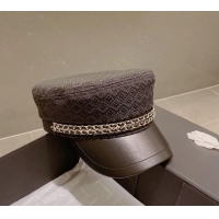 Grade Design Chanel Tweed Hat with Chain 092401 Black 2022