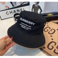 Top Quality Burberry Cotton Bucket Hat 1109 Black 2022