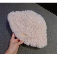 Buy Inexpensive Valentino Rabbit Fur Bucket Hat V12268 Pink 2022