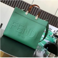 Well Crafted Fendi Sunshine Medium leather shopper 8BH386A green