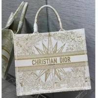 Pretty Style LARGE DIOR BOOK TOTE Dior Reve dInfini Embroidery with Gold-Tone Metallic Thread M1286Z