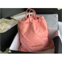 Good Product LARGE BACK PACK CHANEL 22 AS3313 LIGHT PINK&GOLD