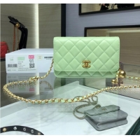 Shop Discount CHANEL WALLET ON CHAIN AP1450 light green