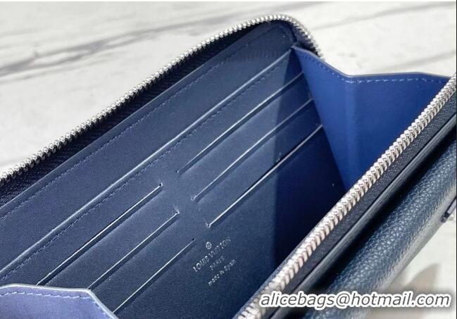 Trendy Design Louis Vuitton Men's New Long Wallet in Grained Leather M69831 Blue 2022