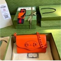 Top Quality Gucci Horsebit 1955 mini bag 724713 Orange