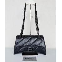 Grade Quality Balenciaga HOURGLASS Wallet With Chain 92885 BLACK