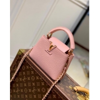 Super Quality Louis Vuitton Capucines Mini Chain Bag in Taurillon Calfskin M21103 Pink 2023