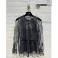 Top Quality Dior Mesh Star Shirt 010972 Black 2023