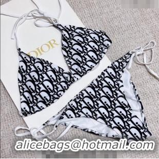 Top Grade Dior Oblique Two Pieces Swimwear 0307 Black/White 2023