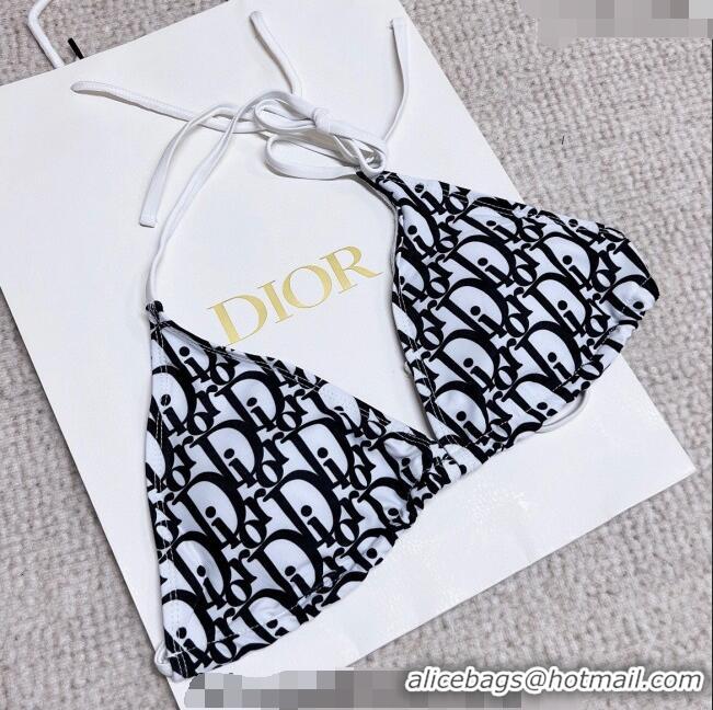 Top Grade Dior Oblique Two Pieces Swimwear 0307 Black/White 2023