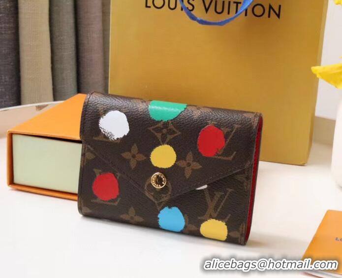 New Design Louis Vuitton LVxYK Monogram Canvas With Painted Dots Victorine Wallet M81865