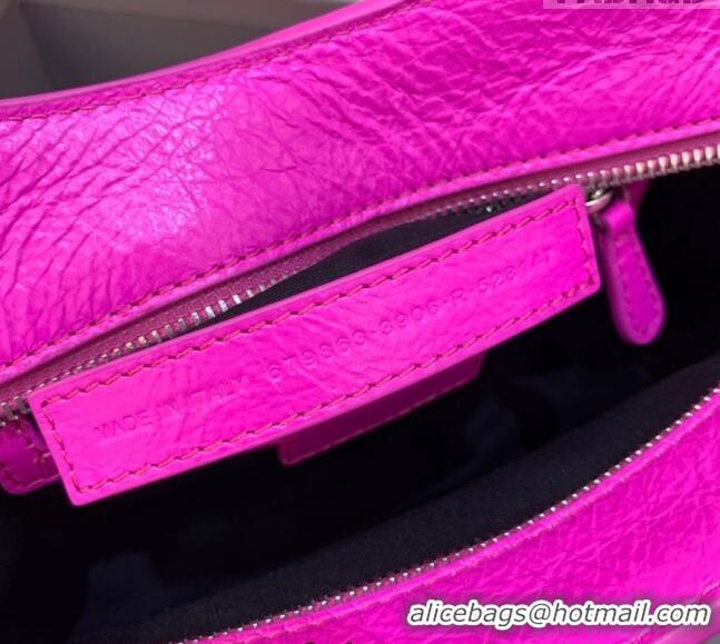 Shop Grade Balenciaga Neo Cagole XS Lambskin Top Handle Bag Neon BA1570 Pink/Aged Silver 2022