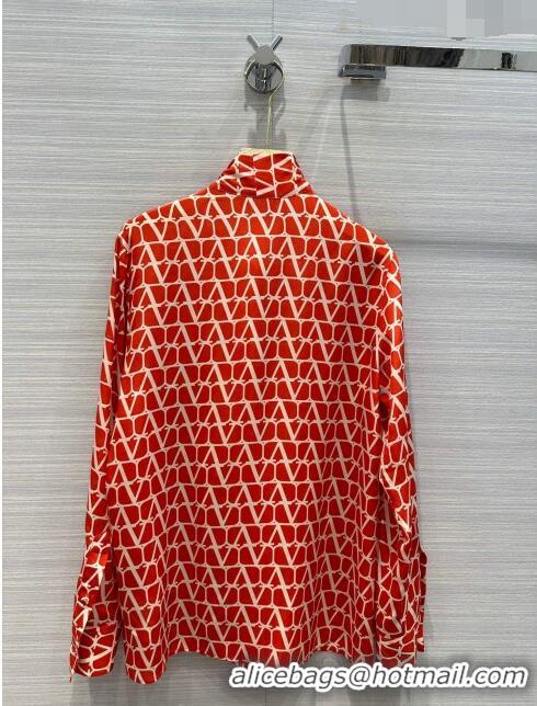 Top Quality Valentino Silk Shirt V22312 Red 2023