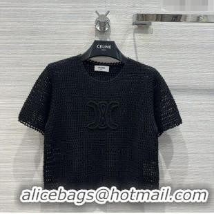 Super Quality Celine Knit T-shirt C20888 Black 2023
