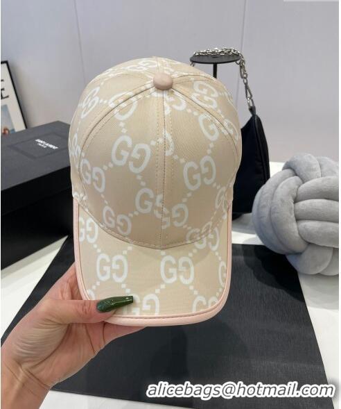 Reasonable Price Gucci GG Baseball Hat 0307102 Beige/White/Pink 2023
