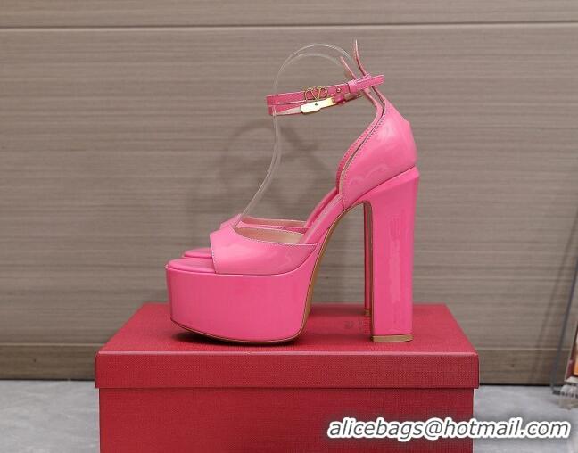 Hot Style Valentino Patent Leather High Heel Platform Sandals 15.5cm Pink 112980