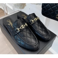 Duplicate Chanel Quilted Lambskin Mules Black 020754