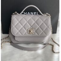 Best Grade Chanel Original Caviar Leather Small Business Affinity Flap Bag Mini AP8951 Grey