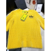 Super Quality Gucci x Adidas Short Sleeve Sweater G207062 Yellow 2023