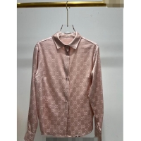 Famous Brand Gucci Silk GG Shirt 0213 Pink 2023