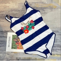 Super Quality Gucci Tiger Flora Swimwear with Stripes 0307 Blue 2023