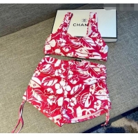 Sophisticated Grade Chanel Camellia Bloom Swimwear 0308 Red 2023
