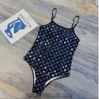 Top Design Louis Vuitton One Piece Swimwear 0311 Blue/Black 2023