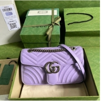 New Fashion Gucci GG Marmont small shoulder bag 443497 Lilac